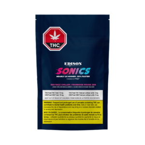 Edison Sonics Red Razz Chiller 1:1 CBD+THC Indica Nano Soft Chews