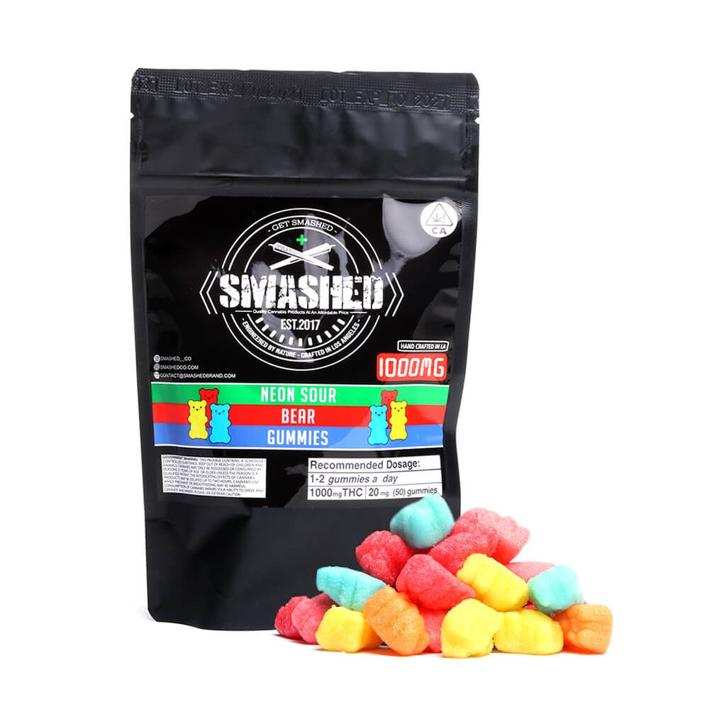 Smashed Neon Sour Bear Gummies