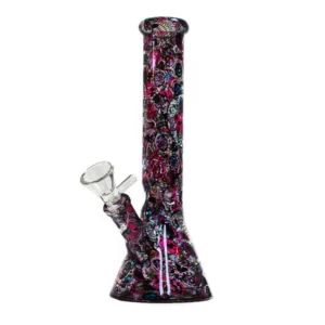 Glass Bong – Mexican Flower Skull (26cm)