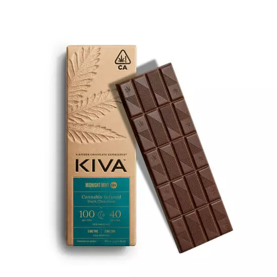 KIVA Midnight Mint Dark Chocolate Bar (I)