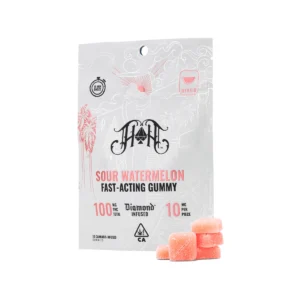 Sour Watermelon | Hybrid – Fast-Acting Gummies – 100mg THC